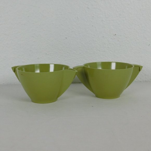 Green Melmac Mallo-Ware Sugar Bowl & Creamer Set Melamine Mallory Vtg 50s NO LID - Picture 1 of 11